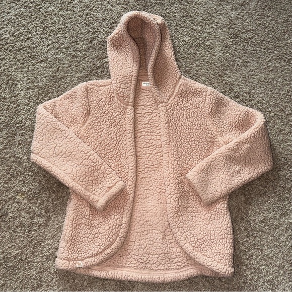 Abercrombie Kids Sherpa Fleece Cardigan Sweater Size 15/16 Pink - Picture 1 of 4